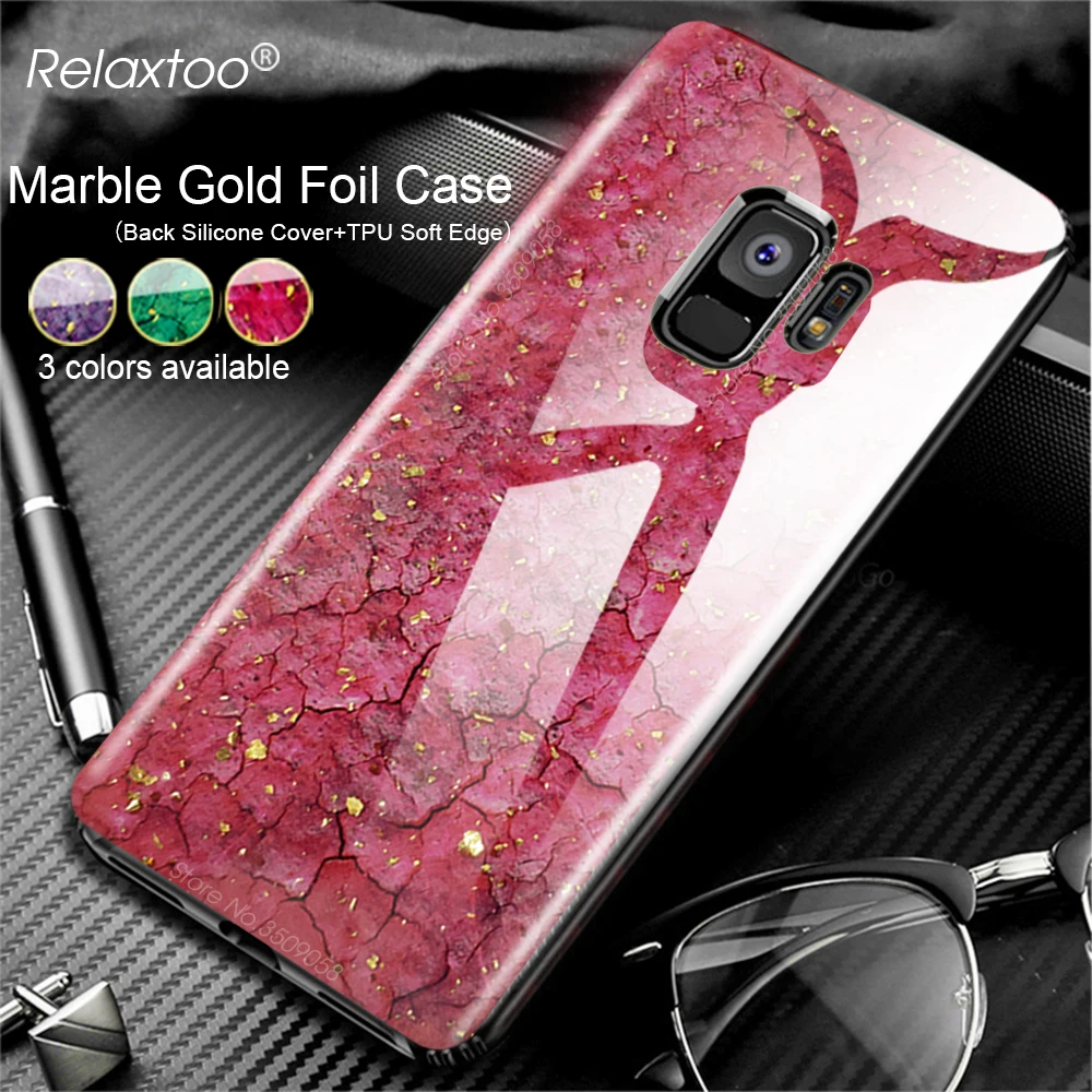 

Marble Gold Foil Glitter Phone Case For Samsung Galaxy S9 S8 Plus Note 9 8 case samsun note9 note8 Soft Silicone Back Cover capa