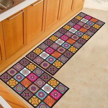 

2PCS Kitchen Mat Cheaper Anti-slip Modern Area Rugs Living Room Balcony Bathroom Carpet Set Doormat Bath Mat in The Hallway