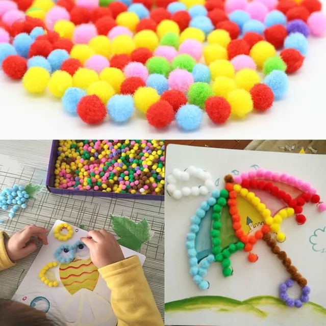Kids Plush Ball Painting Stickers Set 4