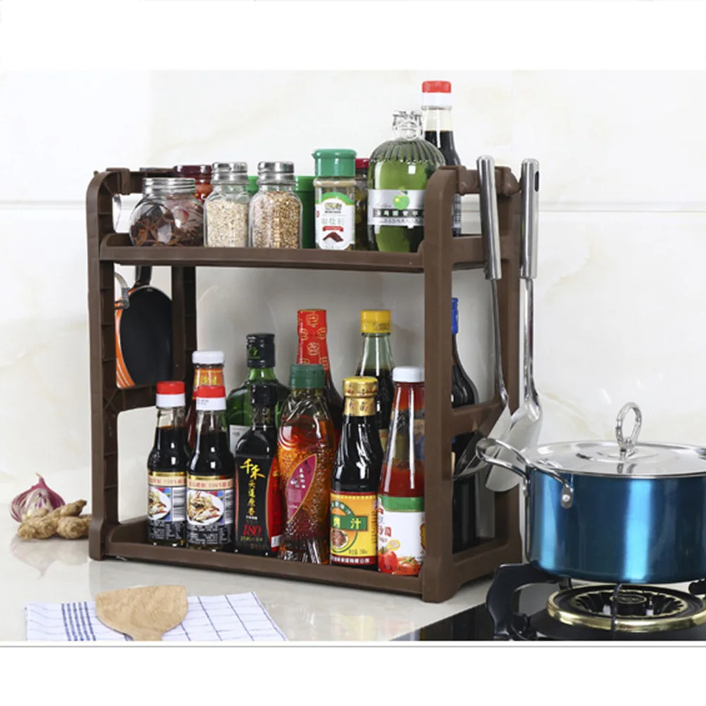 Bathroom Make Up Shelves Kitchen Spice Shelf Desktop Cosmetics Sundries Holder Storage Rack Table Space Saving Kitchen Organizer