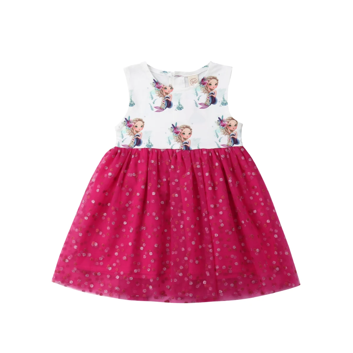 

1-6Y Toddler Kids Baby Girl Dress 2019 Summer Sleeveless Cartoon Patchwork Tutu Princess Girls Party Dresses Sundress Clothes