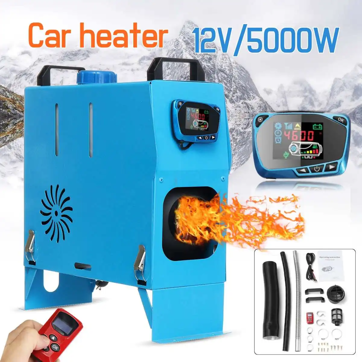 

All In One 5000W Air diesels Heater 5KW 12V Car Heater For Trucks Motor-Homes Boats Bus +Newest LCD key Switch+Remote Control