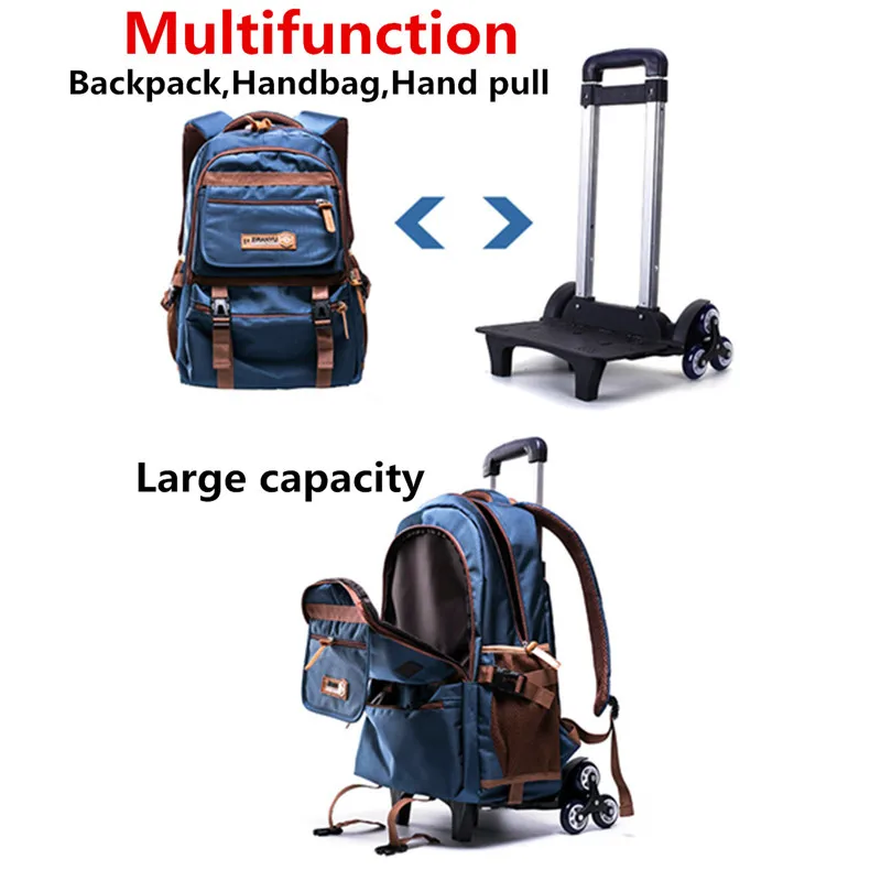 

24L Women Backpacks Boys Girls Schoolbags Daypack Teenager Student Travel School Bag Bookbag 2/6 Wheel Trolley Luggage Backpack