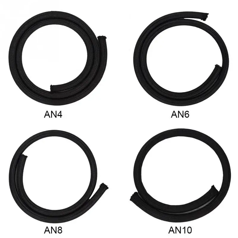 Качественный 1 м AN4/AN6/AN8/AN10 нейлоновый Плетеный Топливный шланг Масляный шланг черный аксессуар легкий термостойкий простой в установке