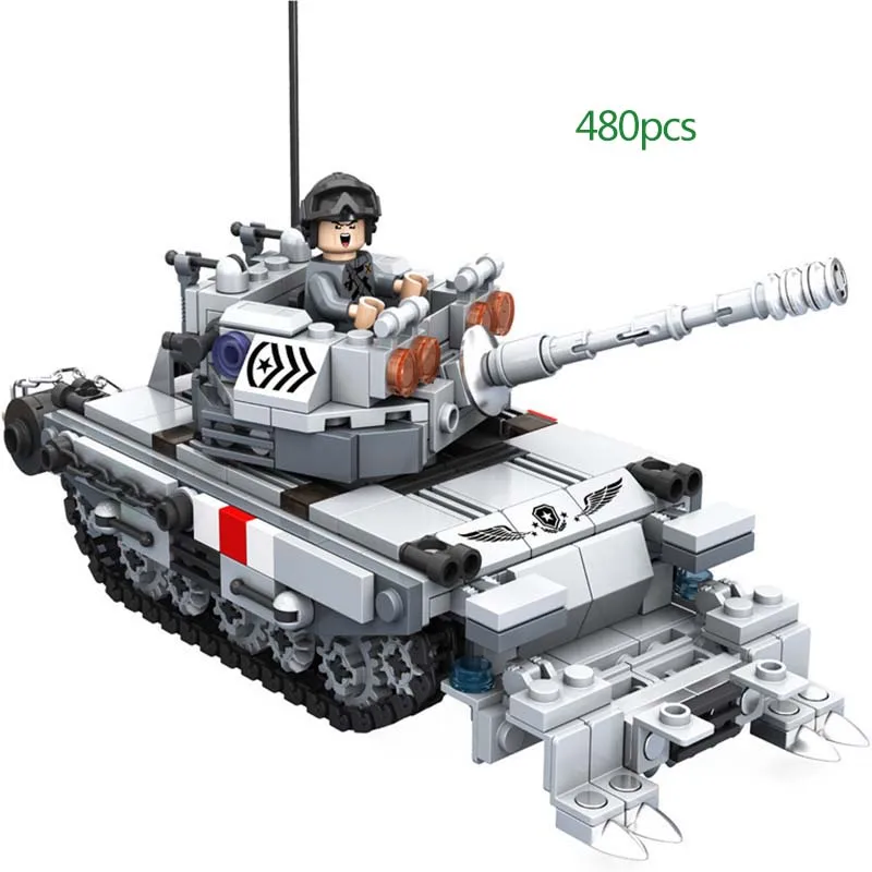 

Minesweeping tank Military SWAT Police Team education Building Blocks army soldier Figures Toys for Children Christmas gifts