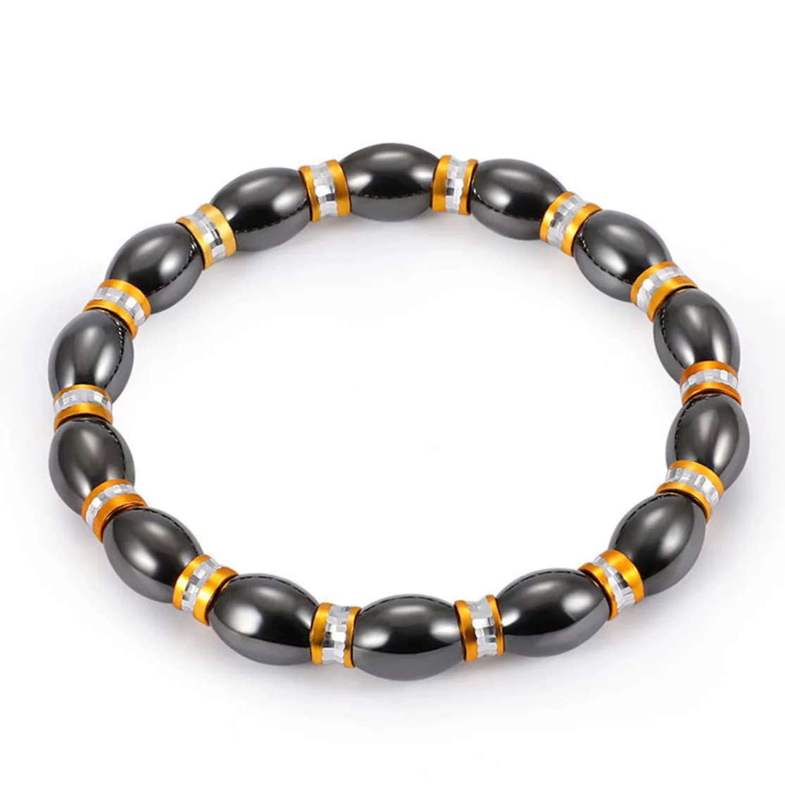 

FntYcm Health Magnetic Charms Bracelet Men Bracelet Pierre Naturelle Chakra Bracelet Healthy Magnet Black Stone Pulsera Hombre