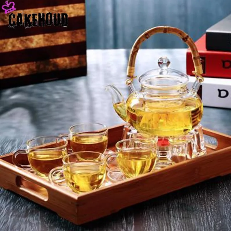 Высококачественный термостойкий стеклянный чайник CAKEHOUD китайский чайный набор