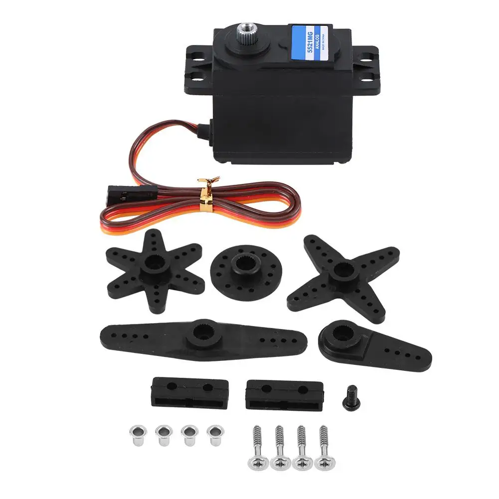 

5521MG Metal Gear Analog Servo 20kg for Remote Control 1/10 RC Car Part Dual ball bearings reduce friction High torque servo