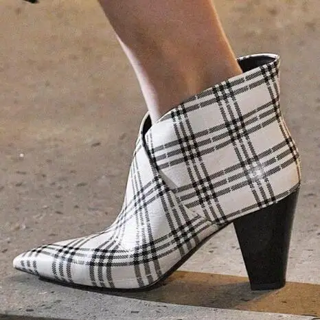 

Elegant Metallic Gold Leather Boots V-shape Slip on Ankle Boots Comfort Block Heel Spring Shoes Women