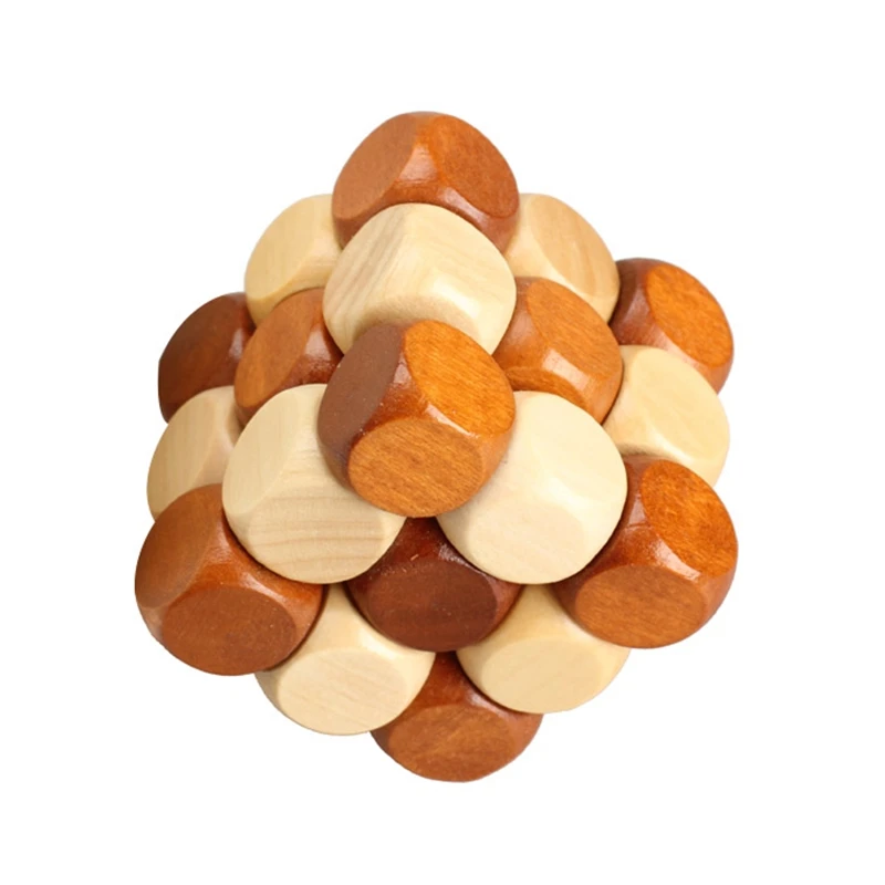 Dragon Tail Style Rubber Wood Adult Children Intelligence Puzzle Lock Toy     YJS Dropship