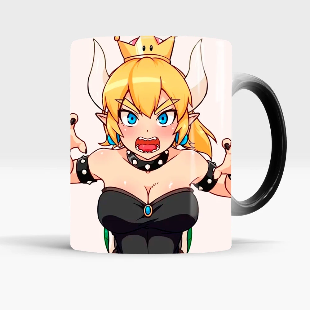 Волшебная кофейная кружка Bowsette, чашка для чая, холодная, горячая, Термочувствительная кружка, теплотрансформирующая, меняющая цвет, чашки, подарки