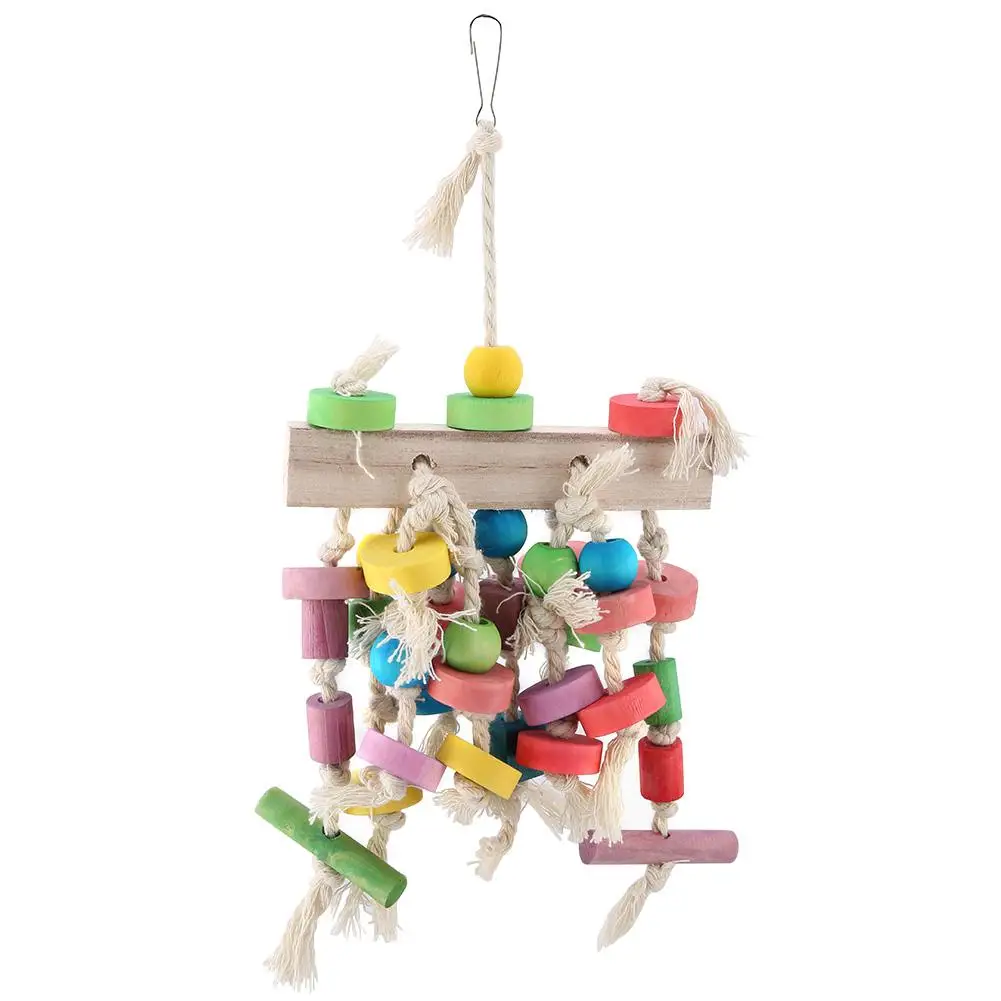 

Bird Toy Parrot Wood Parrot Toy Pet Bird Chewing Funny Swing Hanging Ladder Climbing Supply brain game toy