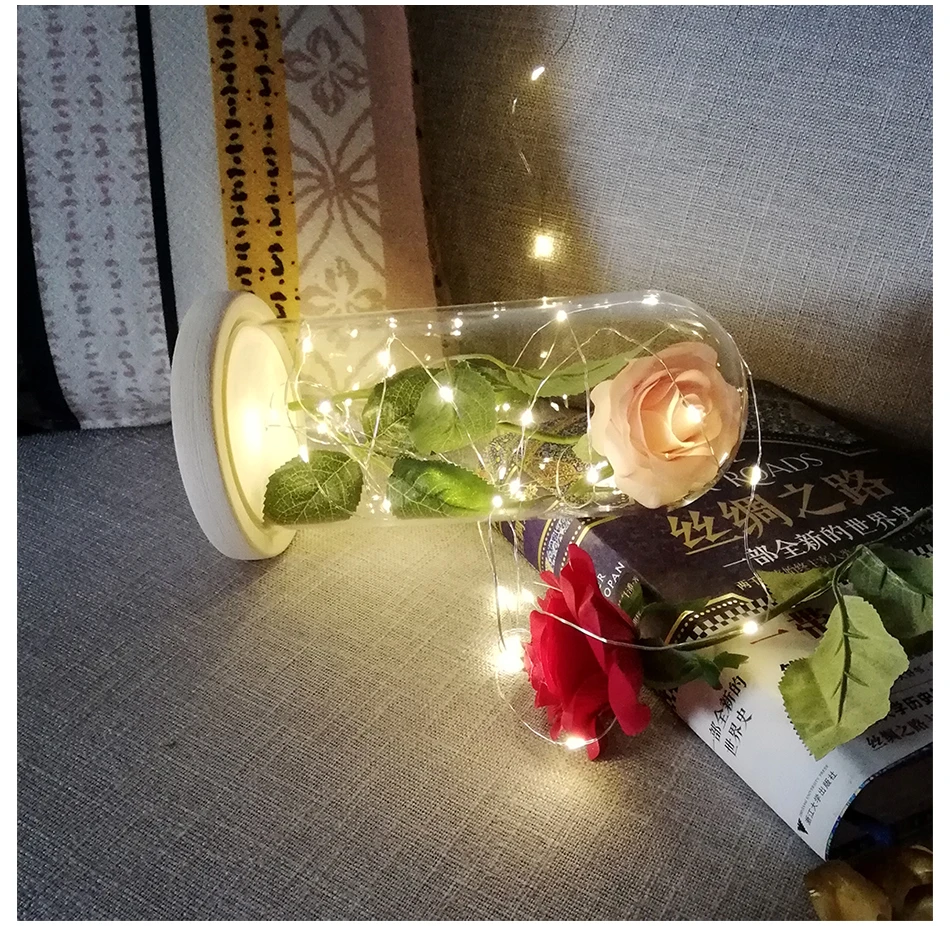 Светодиодный сверкающий светящийся искусственный Сохраненная роза Романтический декоративный цветок свадебный подарок на день Святого Валентина на день рождения
