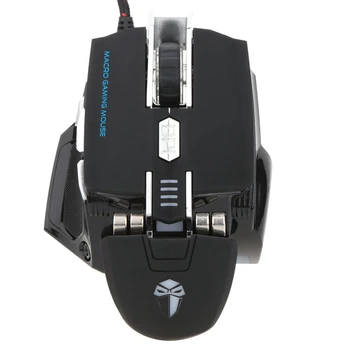 

LUOM Mouse Gaming Optical Gaming Mouse 4000dpi with wire 7 Keys to Macro Adjustable Registration for PC Computer
