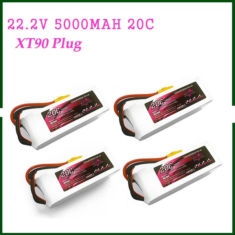 

2 / 4 PCS CNHL 6S 22.2V 5000mAh 20C RC Lipo Battery & XT90 Plug For RC Models Spare Part DIY Accessories