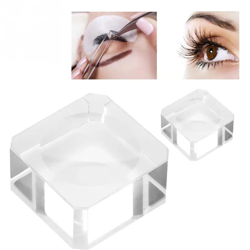 Eyelash Extension Tool Crystal Individual Eyelash Glue Holder & Eyelash Adhesive Glass Stand