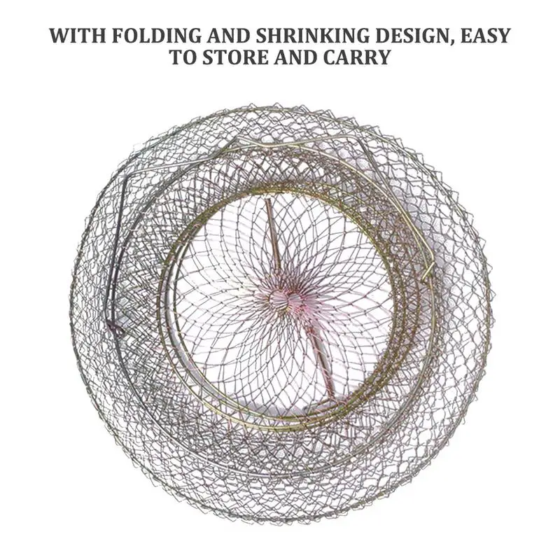 Складная металлическая стальная проволочная рыболовная сетка для омаров рыболовная сеть креветка клетка для краба Ловушка рыболовная сеть аксессуар