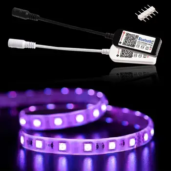 

1pc Bluetooth LED Controller 4-Way 5-Pin Head Lights String Music Lighting Controller DC 5-24V For RGB LED Strip