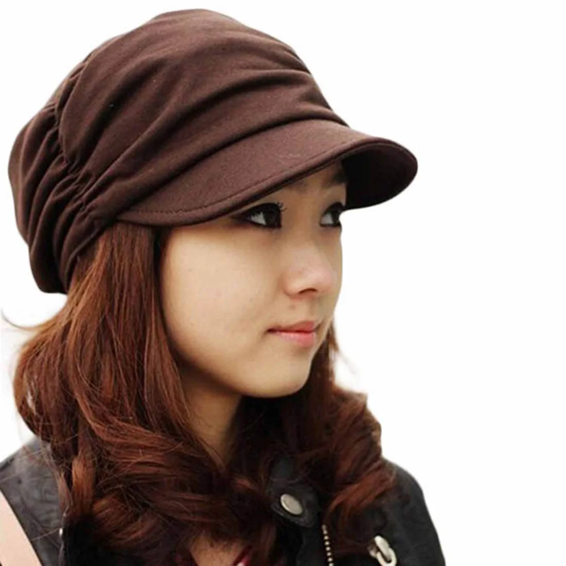 

Wild Ladies And Girl Pleated Beret Autumn And Winter Cold Warm Sweet Hat Retro Wool Women Outdoor Ski Knit Hats Hot