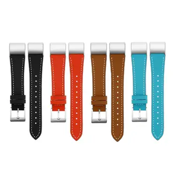 

New Wrist Band Stitched Model Genuine Leather Replacement Strap Wrist Band With Connector For Fitbit Charge 2 Smart Bracelet