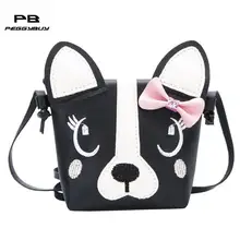 Детская сумка с милой собачкой, сумка на плечо для девочек, кошелек из искусственной кожи
