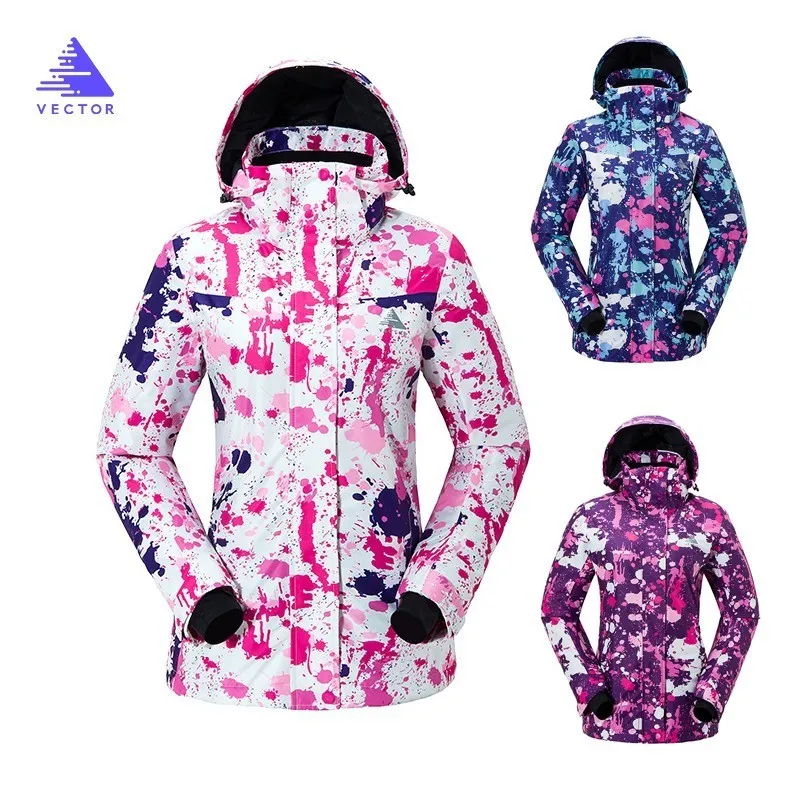 Ski Jacket Winter Snowboard Wear Thick Warm Coat Women Splashing Brush