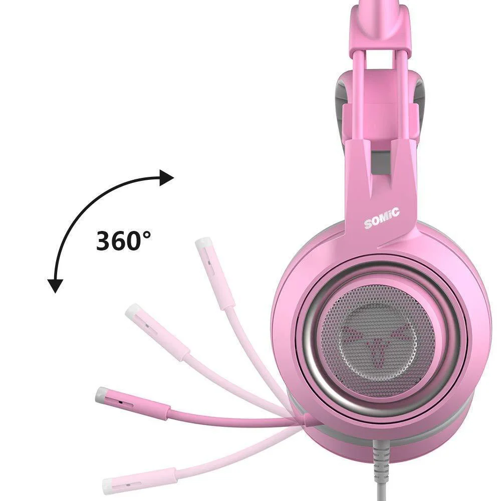 HOT SOMIC G951S PINK кошачьими ушками Игровые наушники гарнитура светодио дный мм 3 5 Jack