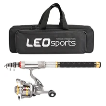 FSTE Leo телескопическая удочка и Катушка комбо полный комплект спиннинговая Рыболовная катушка шестерни Органайзер полюс набор