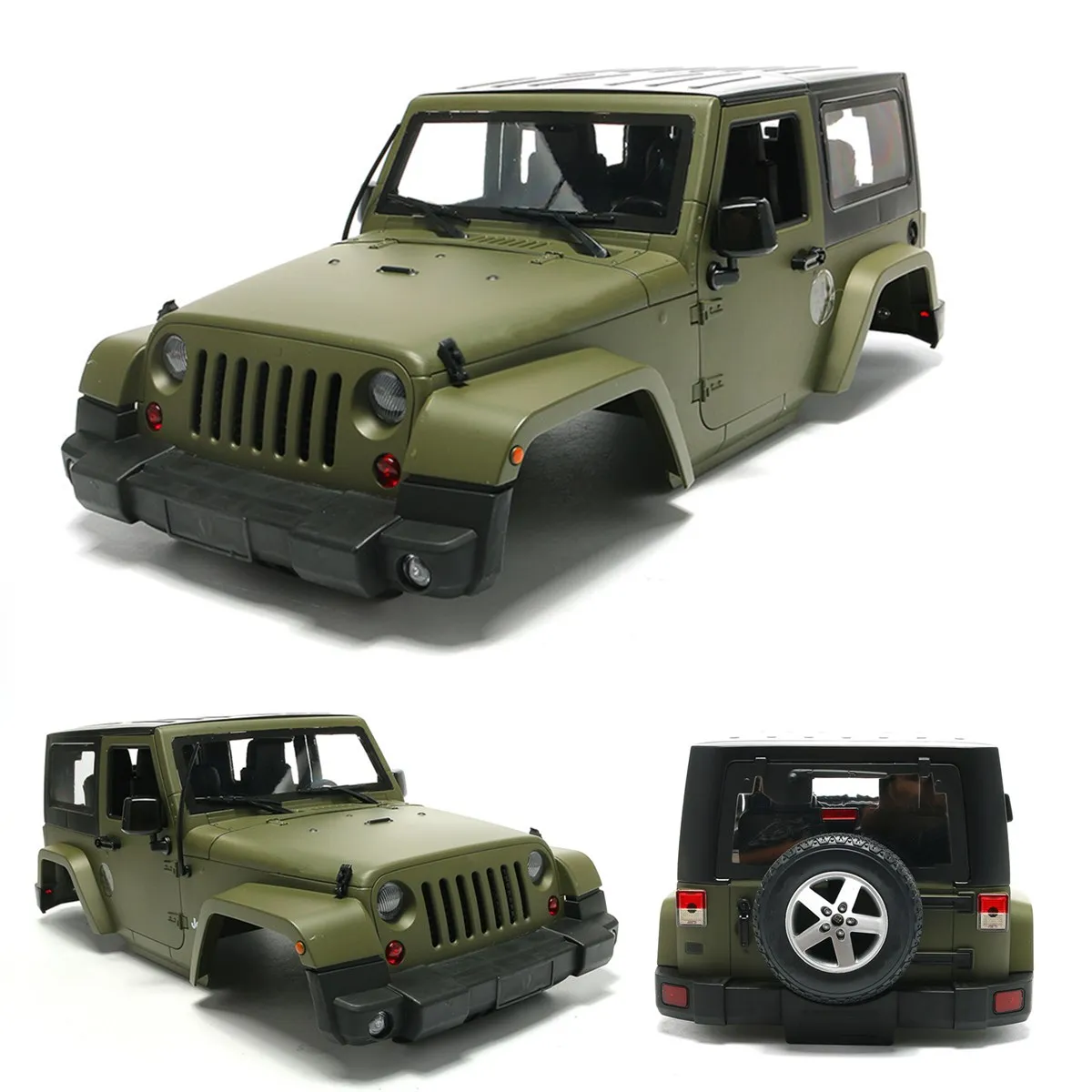 

1:10 RC Scale Truck Climbing Car Plastic Hard Body Shell For Wrangler Jeeps Matte 3 Color Model Accessories