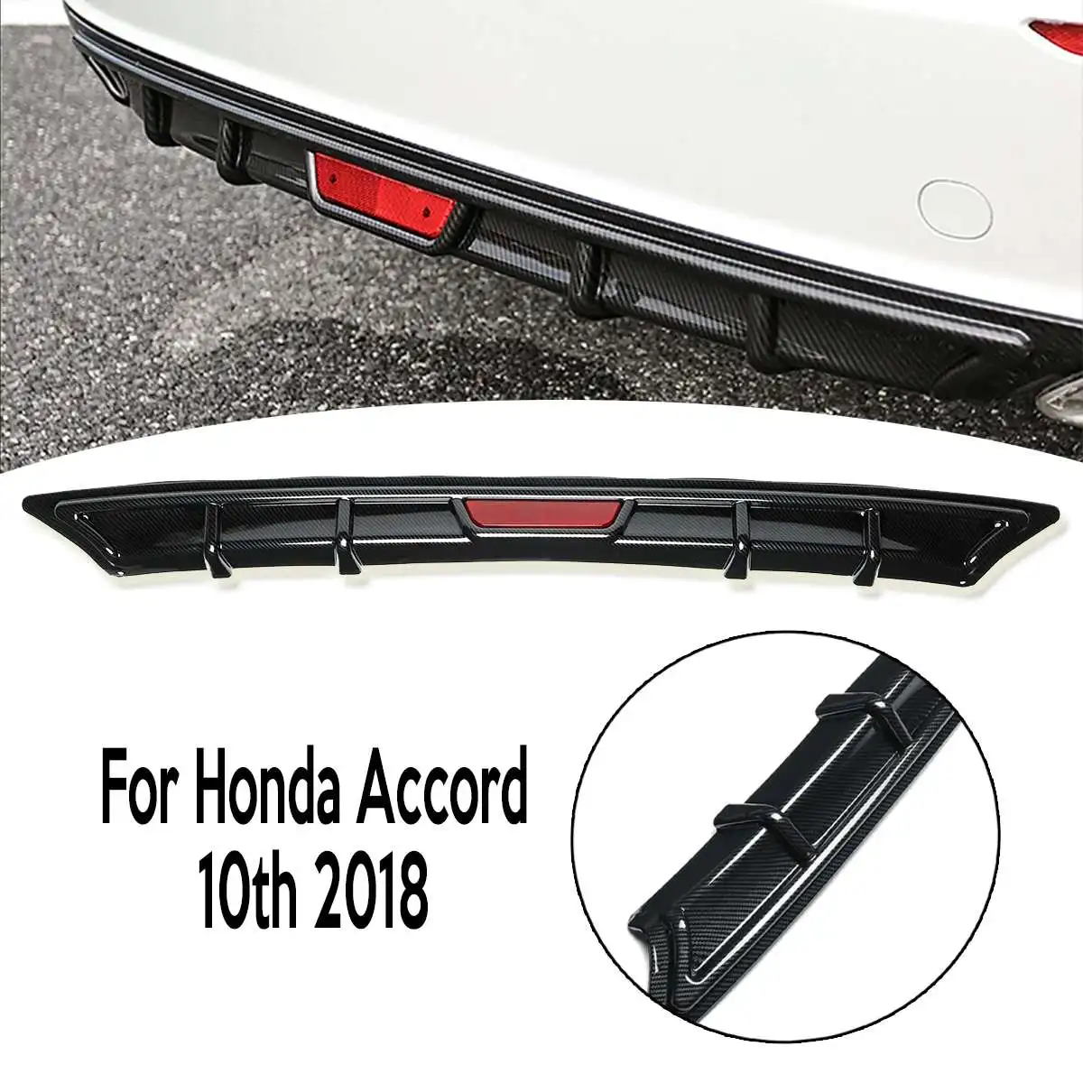 Rear Bumper Lip Diffuser Garnish Body Kit for Honda for Accord 10th 2018 Auto Exterior Parts Skirt Spoiler Car Black Bumper Rear Bumper Lip Diffuser Garnish Body Kit for Honda for Accord 10th 2018 Auto Exterior Parts Skirt Spoiler Car Black Bumper
