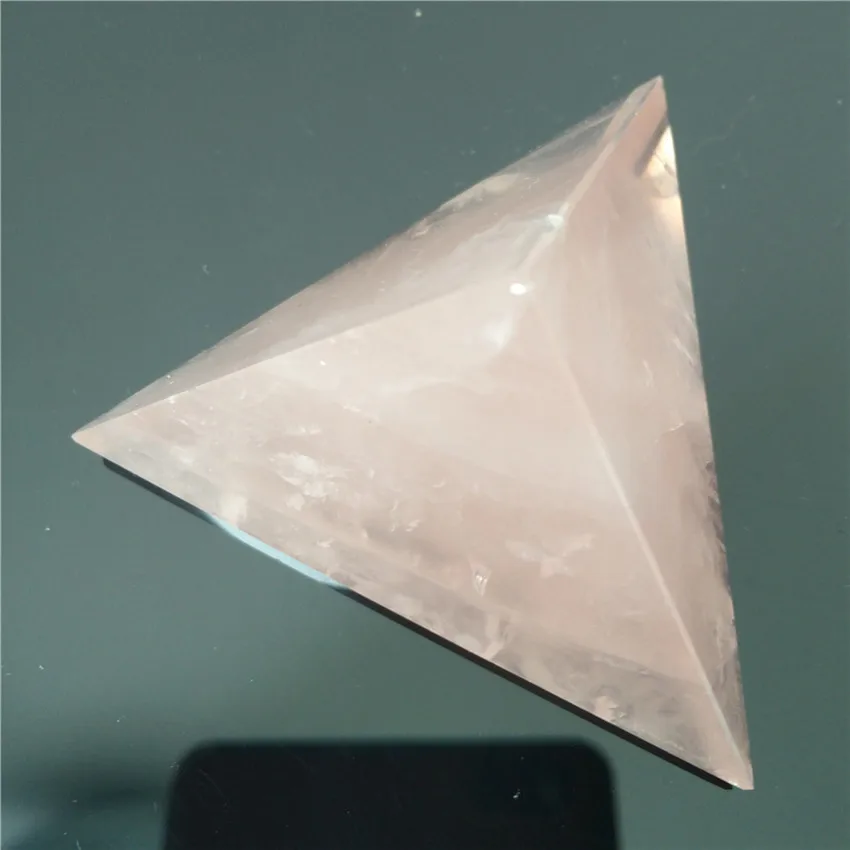 Розовый кристалл Tetrahedron Пирамида камень камни Кристаллы Wicca Cristal Islande Pierre Naturelle