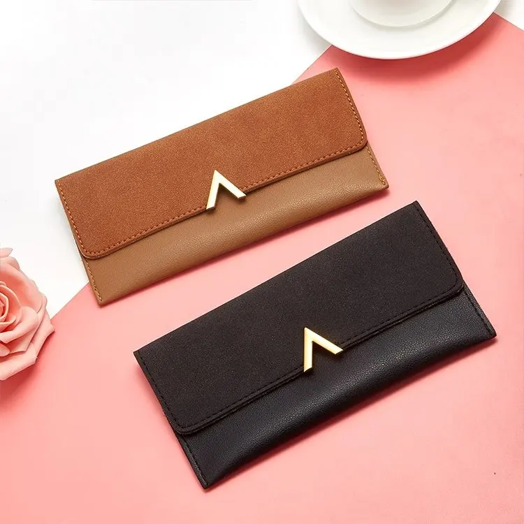 

2019 New Women Wallet Fashion Ladies Wristlet Handbags Long Money Bag Pocket Coin Purse Card ID Holder Clutch Solid Wallet Burse
