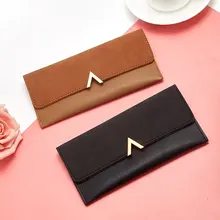 2019 nueva cartera de mujer a la moda bolsos de mano de mujer bolso de dinero largo bolsillo monedero tarjeta ID titular embrague cartera sólida burse(China)