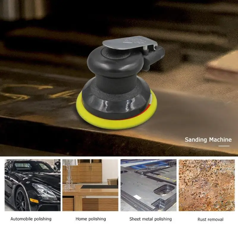 

5 Inch Non-vacuum Matte Surface Circular Pneumatic Sandpaper Random Orbital Air Sander Polished Grinding Machine Hand Tools