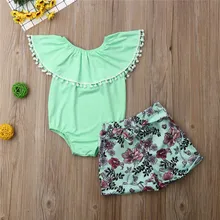 Летняя одежда для новорожденных девочек; roupas de bebe; брендовая хлопковая одежда; боди с оборками; шорты; комплект одежды из 2 предметов