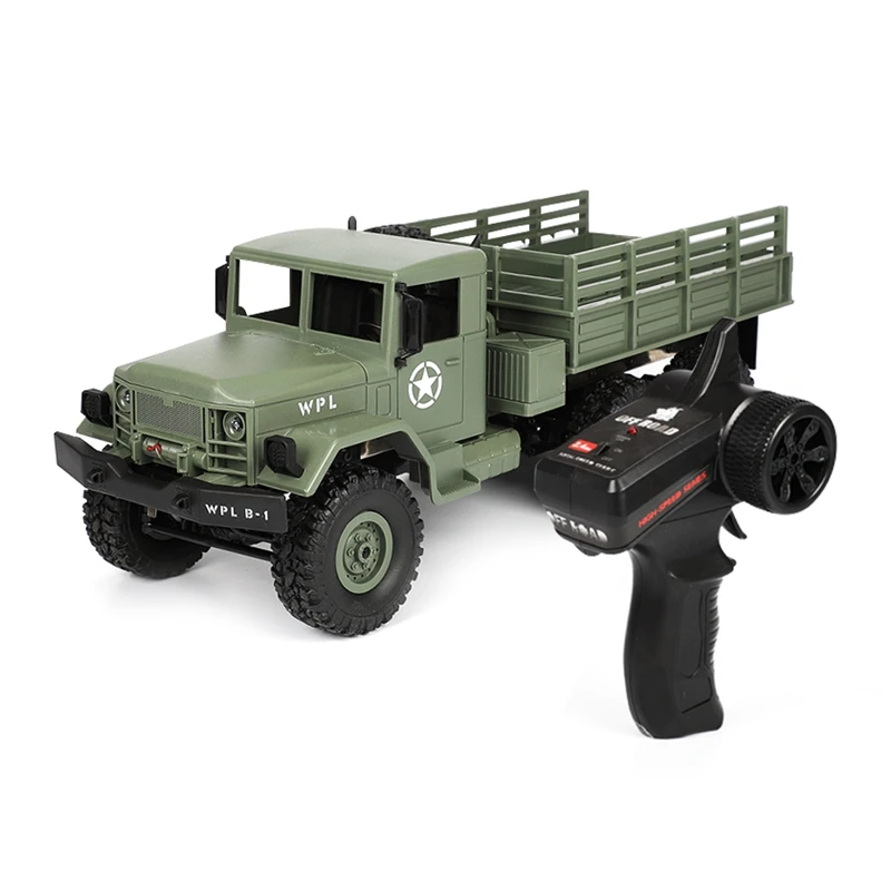 

2018 New WPL B-16 1/16 2.4G 4WD Off-Road RC Military Truck Rock Crawler Army Car