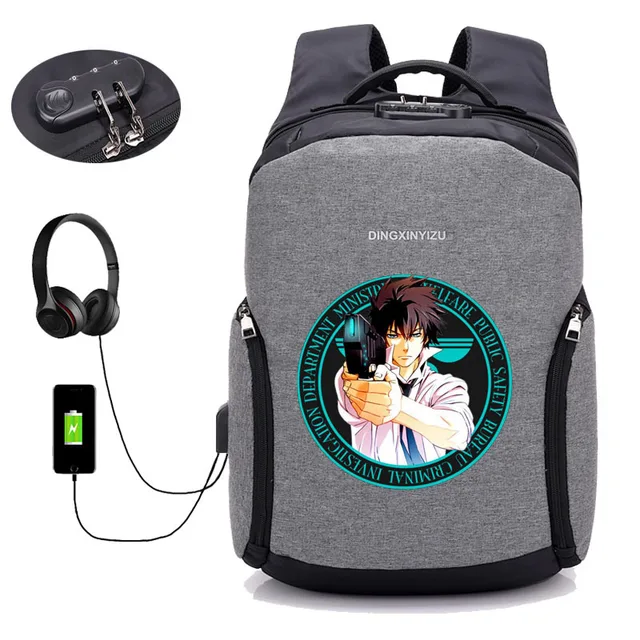Anime Psycho Pass Backpack Usb Charge Anti Theft Travel School Bag Boy Girl Student Book Packsack 12 Style Animeware Merch Online