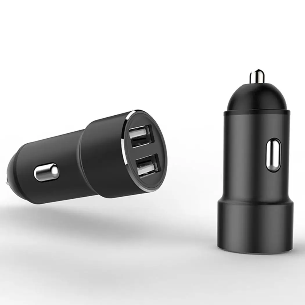 2.4A Мини Двойное USB быстрое зарядное устройство автомобильное адаптер 12В 24В серый
