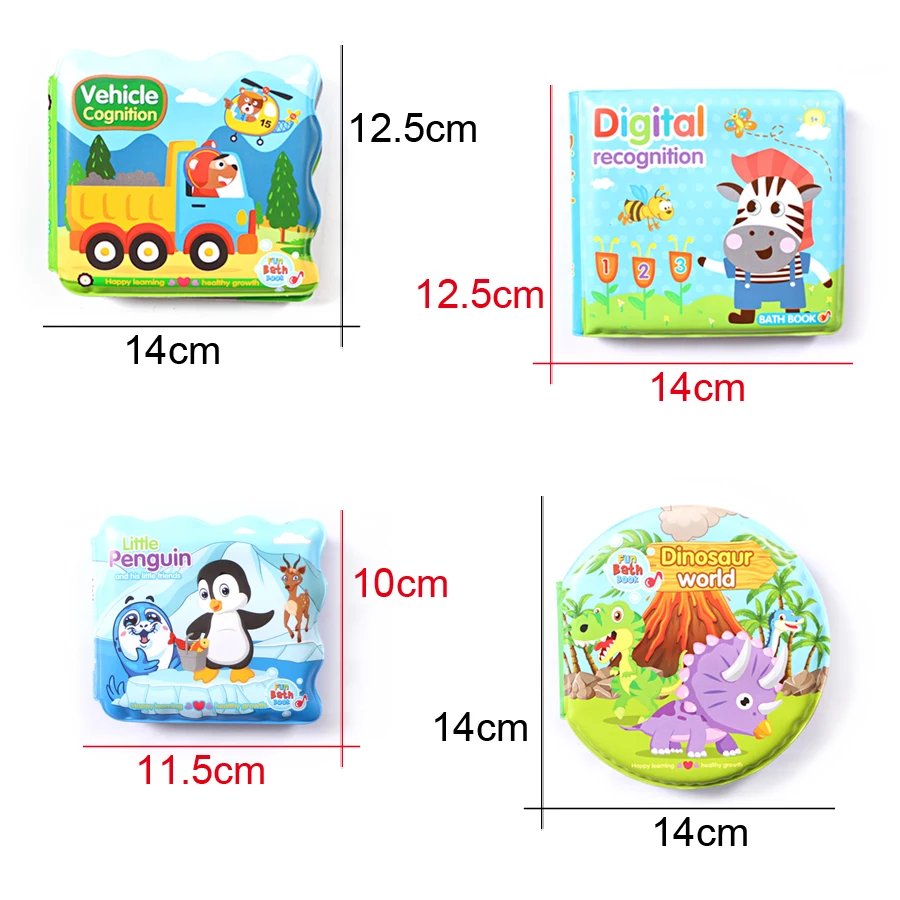 New Swimming Bathroom Toy Water Bath Books For Babies Cognitive Early Learning Animal,Digital Waterproof Books Educational Toys 4