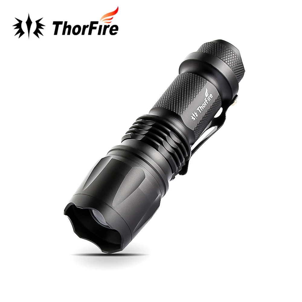 

Adjustable Focus Mini Flashlight ThorFire CT01 1000 Lumens LED Flashlight Torch Lantern AA 14500 Torch Linterna Waterproof