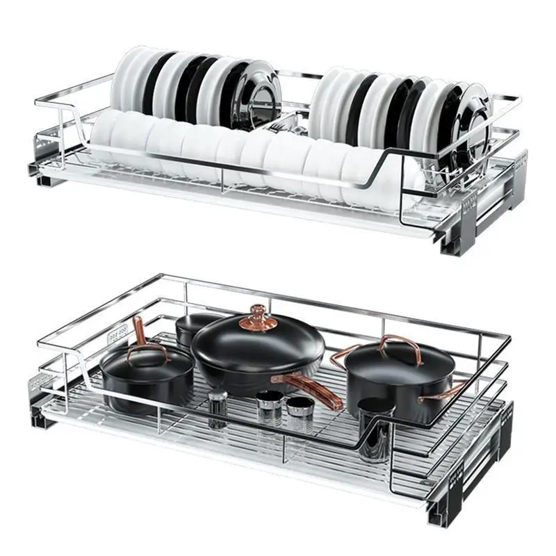 

Rangement Cuisine Almacenaje Platos Organizador Armario Cocina Stainless Steel Organizer Cozinha Rack Kitchen Cabinet Basket