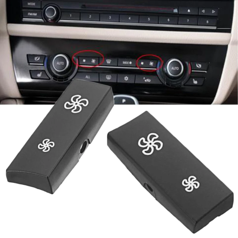 cheap 2pcs Car Heater Climate Control wind Volume air conditioning Switch Fan Button Cap Cover for BMW F10 F11