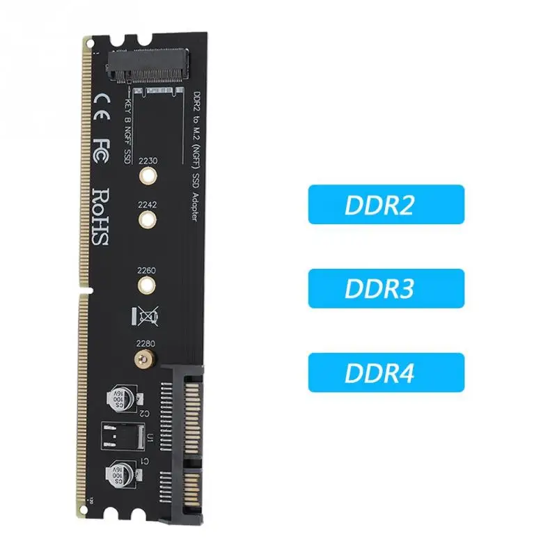 

DDR to M.2 SSD Adapter SATA to M.2 NGFF B Key Riser Card