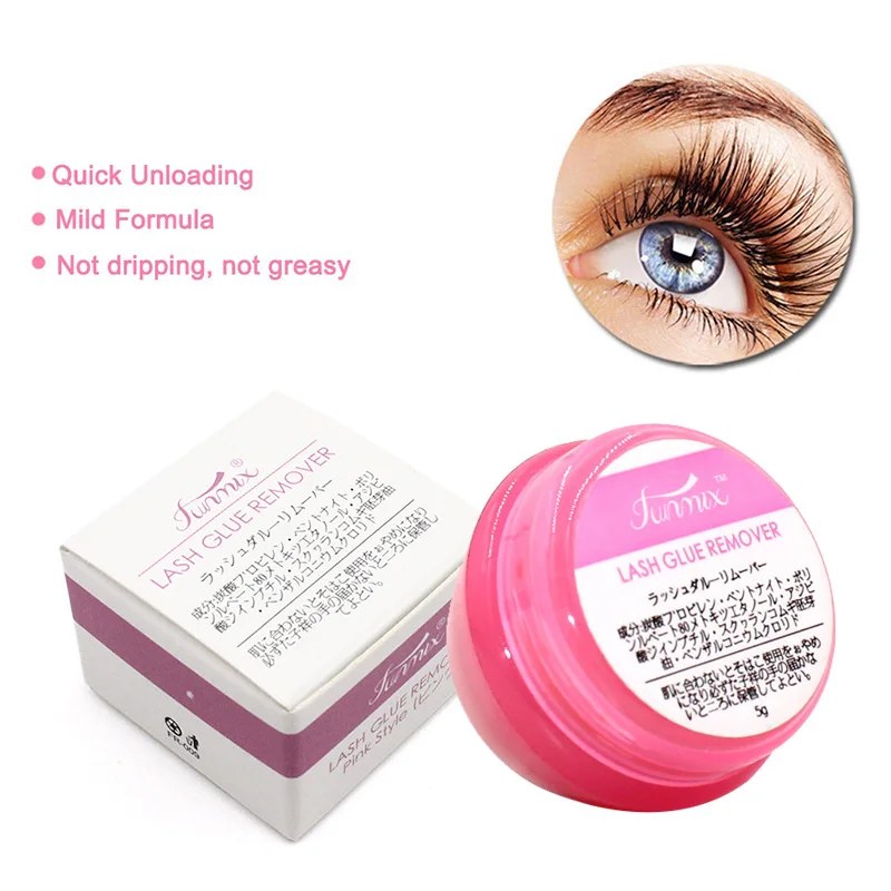 Funmix New Pink Eyelash Glue Makeup Remover Cream Make Up Professional