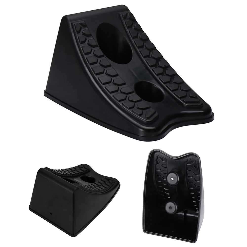 

Black Car Stoppers Tire Parking Anti-skid Wheel Chocks Reverse Pad Plastic Heavy Duty Locator Truck