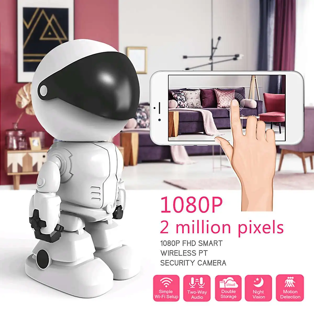 

1080P Smart IP Camera Camcorder 360 Degree WIFI Wireless Night Vision Camera Home Security Baby Monitor