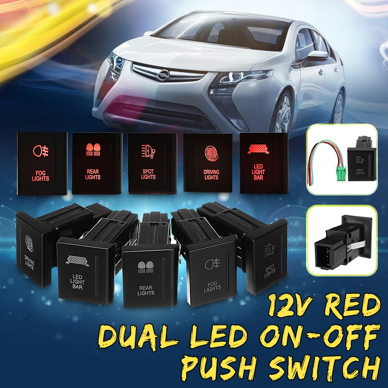 

Plastic LED 12V Push Switch Driving Light Bar On/Off Rocker Toggle Switch Amber/Red fits Right Side Only For VW Amarok PSWA107