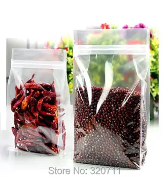 

500Pcs Big Capability Food Moisture-proof Bags,Clear Bags Stand Up Pouch, Flat Bottom Packaging Bags for Snack Cookies Baking