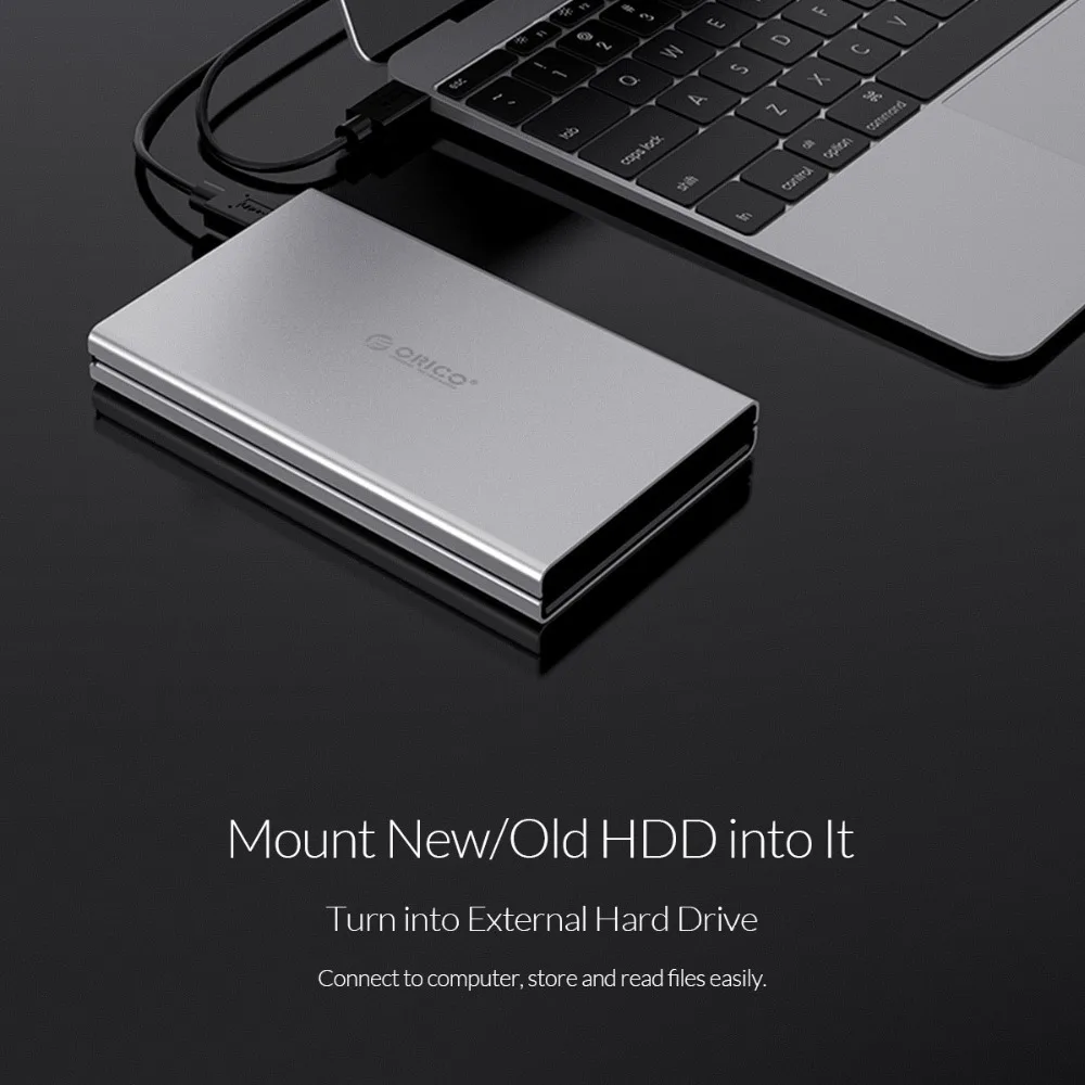 ORICO 2.5 Inch HDD Case USB3.1 Gen2 To SATA3.0 Super Speed 10Gbps Type C Hard Disk Drive Box SSD Adapter External HDD Enclosure