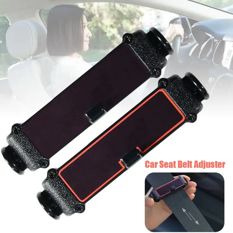Smart Adjust Seat Belts to Relax Shoulder Neck Cousduobe Car Seat Belt Adjuster Seatbelt Clips 2PCS // Black